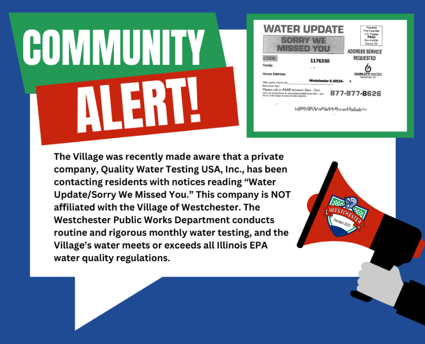 Community Alert - Village Not Affiliated with Private Water-Testing Company